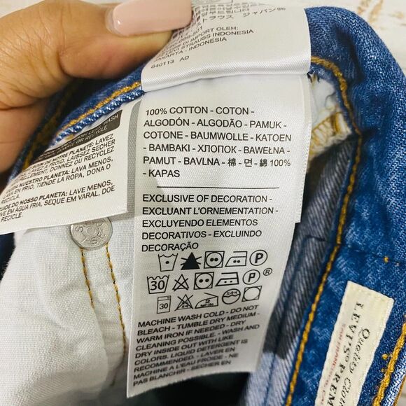 Levi's 501 Women's Cut-off Rip Distressed Jean Short Blue 100% Cotton Size 29W - Picture 5 of 6